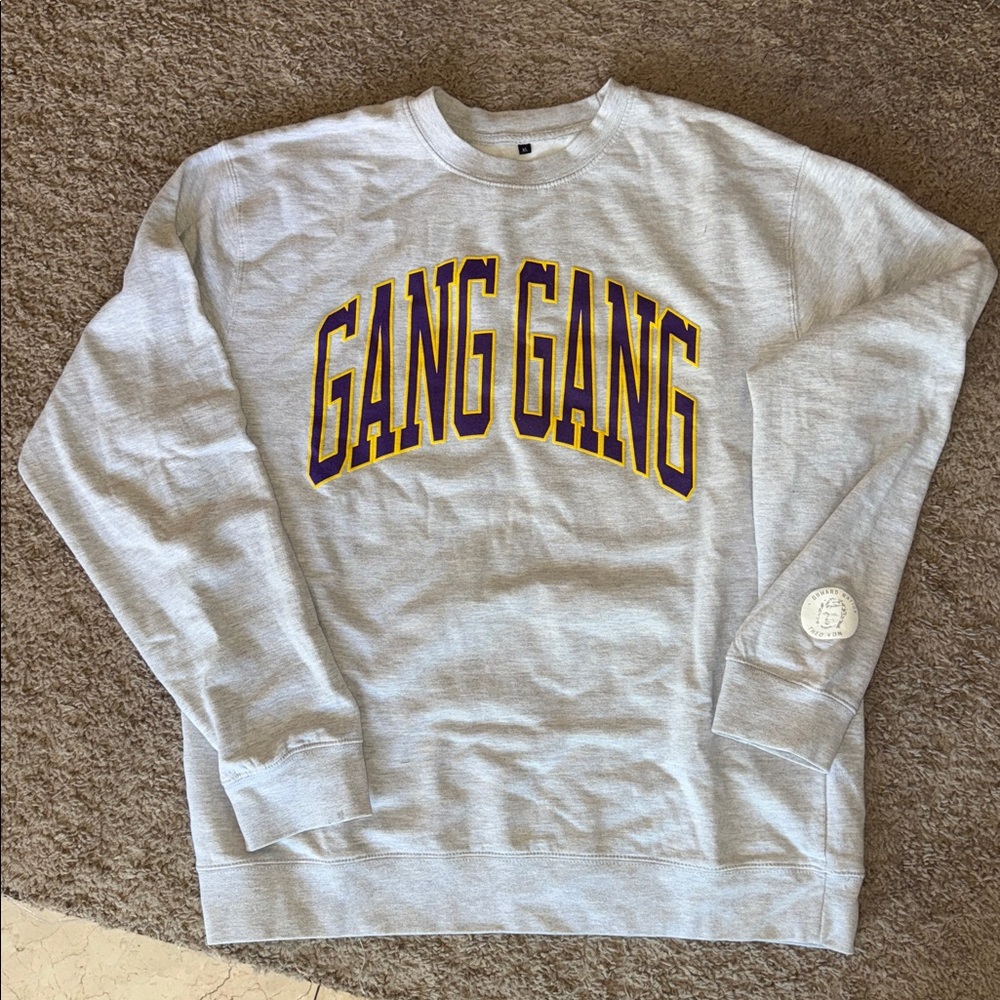 Theo Von GANG GANG Grey Crew Neck Sweatshirt SIZE XL